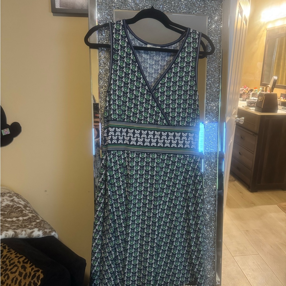 Stylish Green Patterned Dress